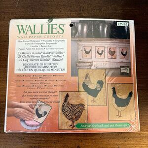Wallies Warren Kimble Roosters Wallpaper Cutouts Set of 25 Pre-Pasted 12941 NEW